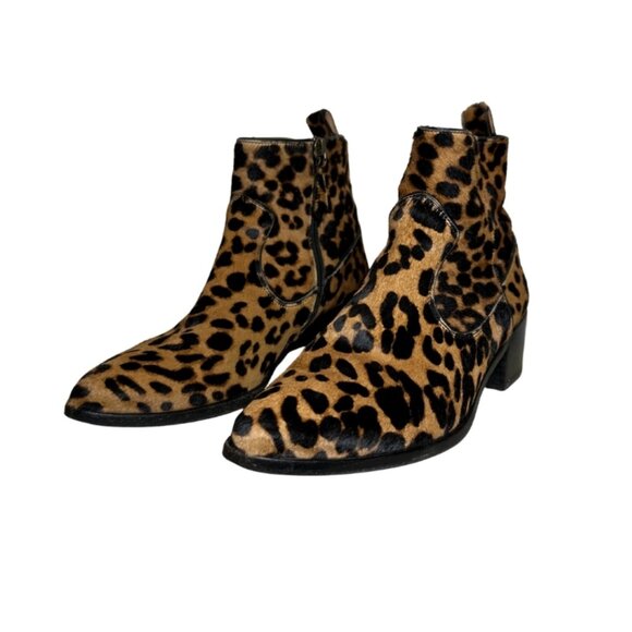 Veronica Beard Leopard Calf Hair Chelsea Booties – Size 9 - Picture 3 of 13